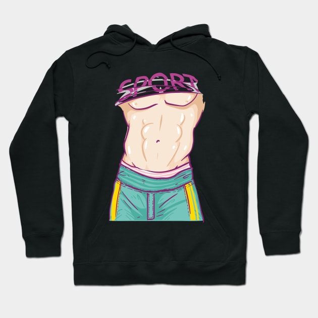 six pack body Hoodie by ilygraphics